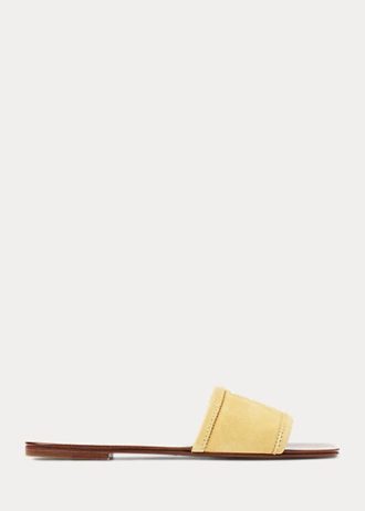 Yellow Women’s Ralph Lauren Andela Calf-Suede Sandals