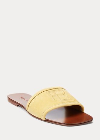 Yellow Women’s Ralph Lauren Andela Calf-Suede Sandals