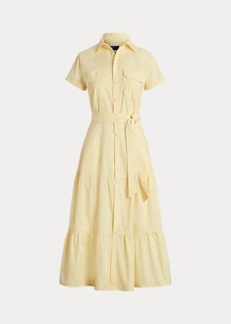 Yellow Women’s Ralph Lauren Belted Tiered Dress