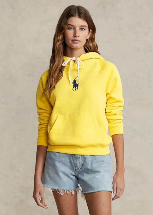 Yellow Women’s Ralph Lauren Shrunken Fit Big Pony Fleece Hoodie Yellow Women’s Ralph Lauren Shrunken Fit Big Pony Fleece Hoodie
