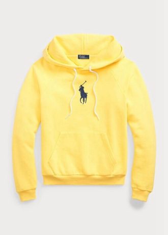 Yellow Women’s Ralph Lauren Shrunken Fit Big Pony Fleece Hoodie